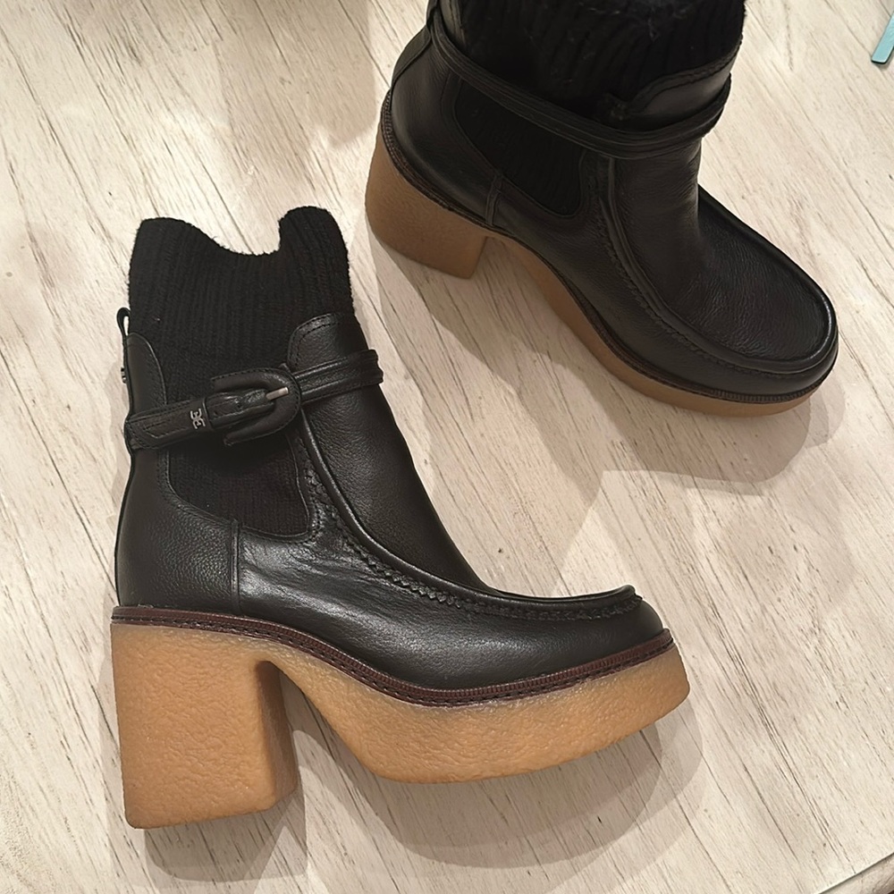 Sam Edelman black Sidney crepe block heel boot